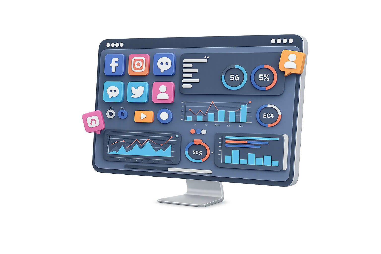 Laptop con analytics